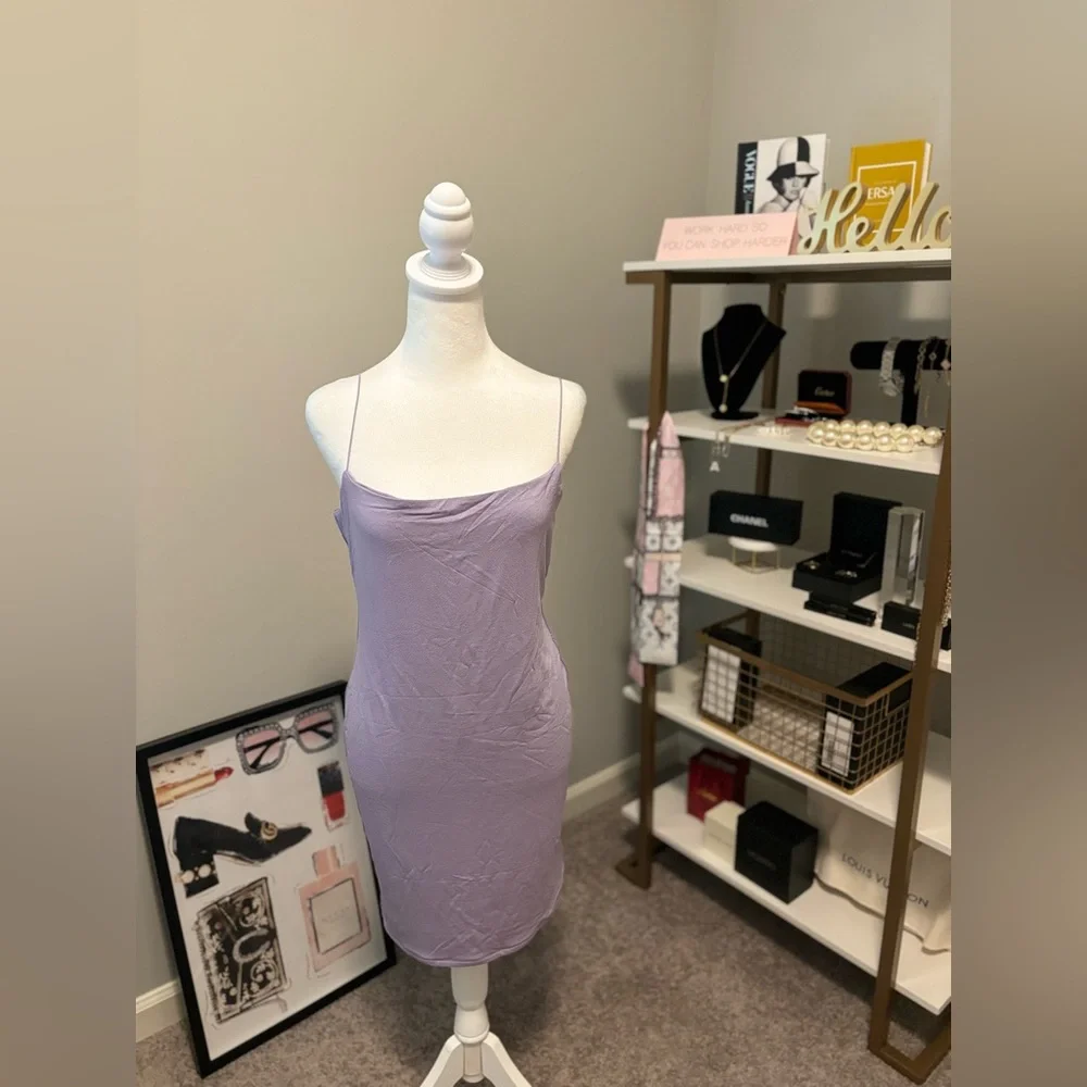 NAKED WARDROBE Get in Line Sleeveless BodyCon Mini Dress Purple Women’s 2X - Picture 5 of 8